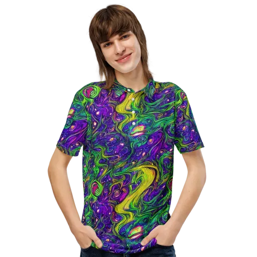 Psychic River on a Men's Slim Fit Polo Shirt