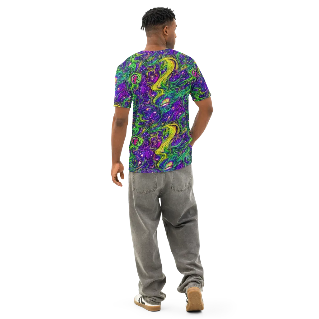 Psychic River on Men's Cotton Crew Neck T-Shirt — Back