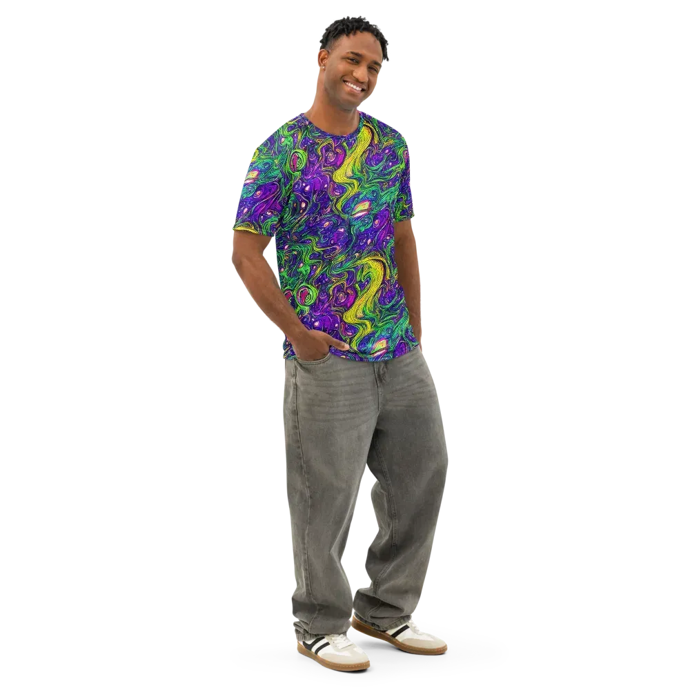 Psychic River on Men's Cotton Crew Neck T-Shirt — Right Front
