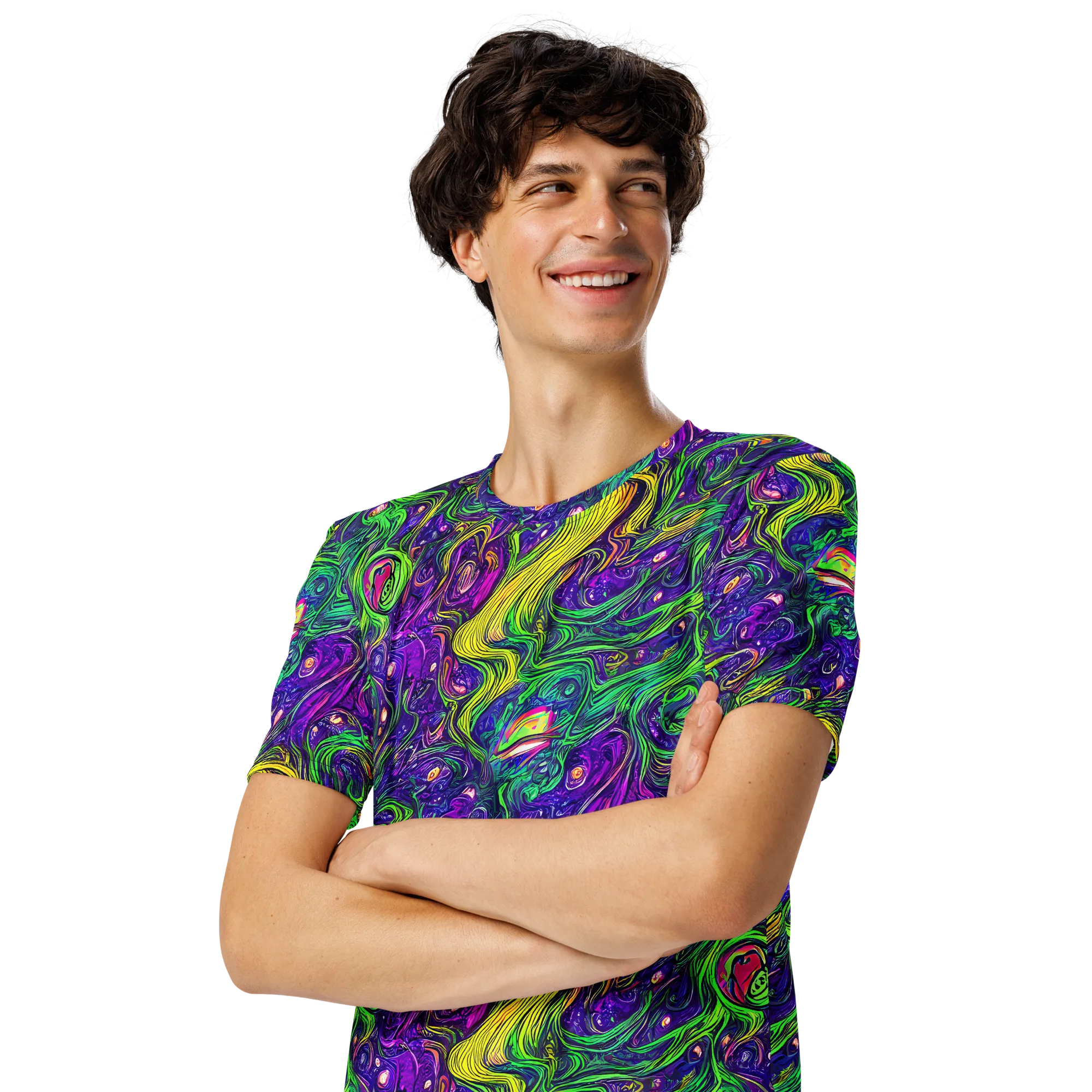 Psychic River on Men's Crew Neck T-Shirt — Left Front