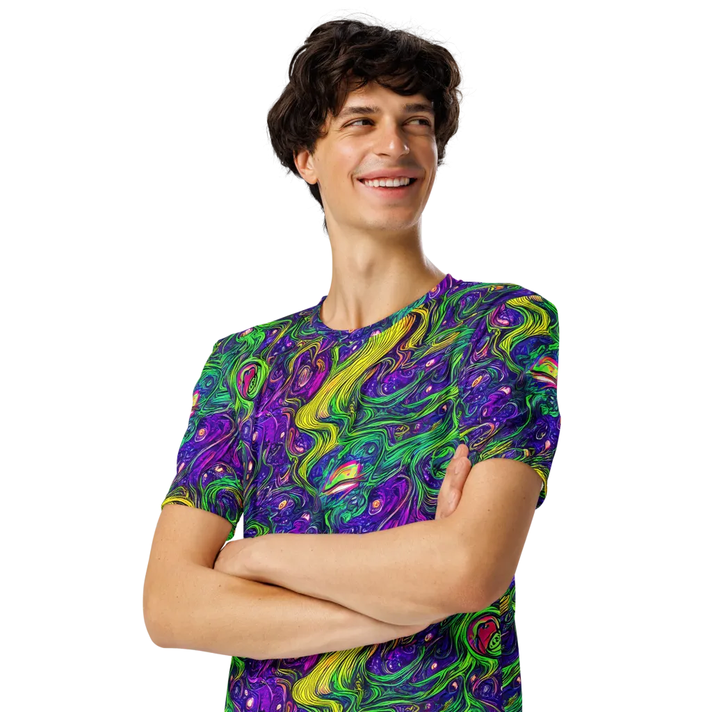 Psychic River on Men's Crew Neck T-Shirt — Left Front