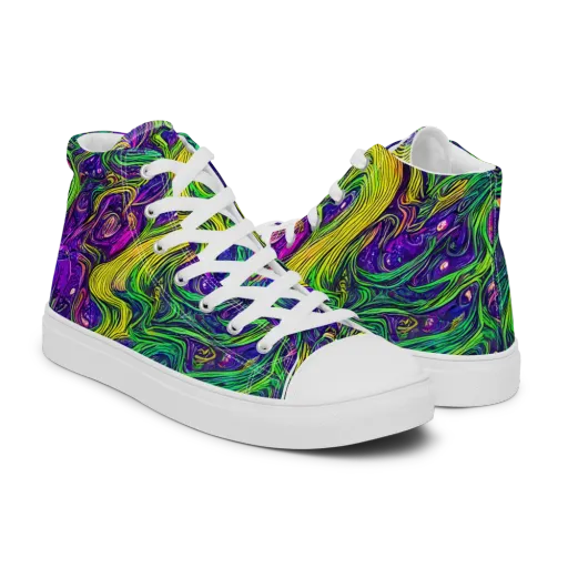 Psychic River on a Men's High Top Canvas Shoes