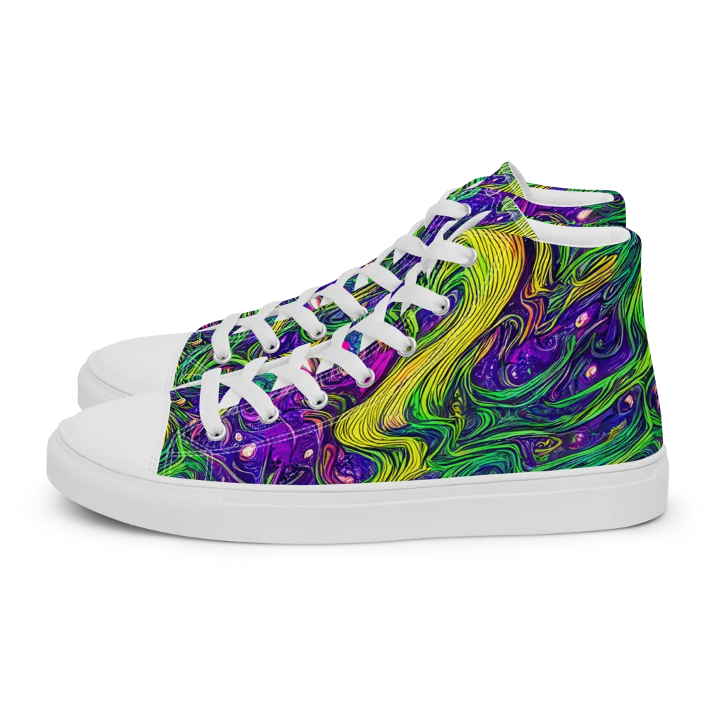 Psychic River on Women's High Top Canvas Shoes — Left