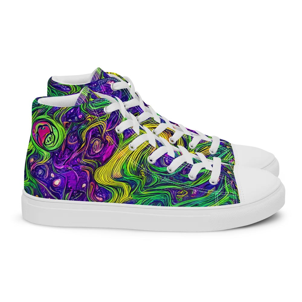 Psychic River on Women's High Top Canvas Shoes — Right