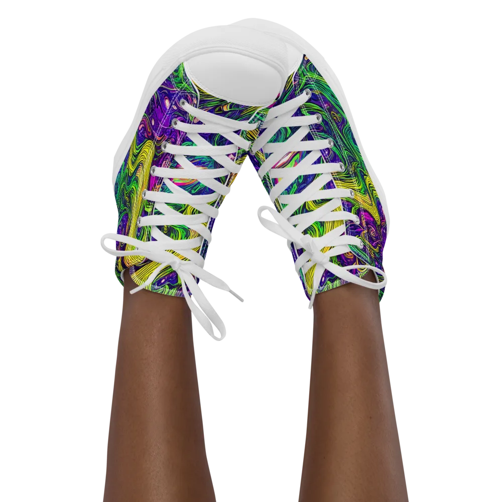 Psychic River on Women's High Top Canvas Shoes — Front