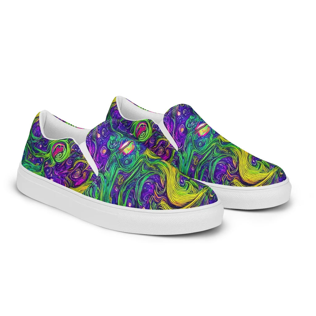 Psychic River on Men's Slip-On Canvas Shoes — Right Front