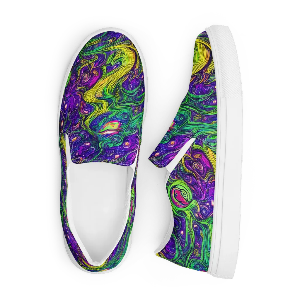 Psychic River on Men's Slip-On Canvas Shoes — Front
