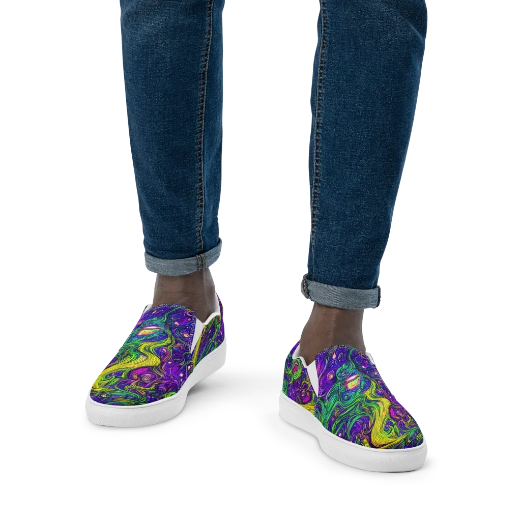 Psychic River on Men's Slip-On Canvas Shoes — Front