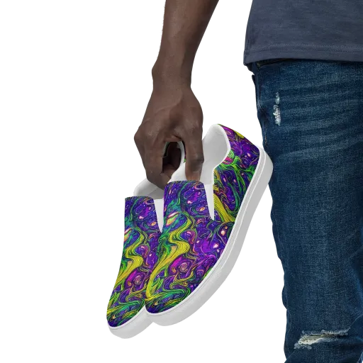 Psychic River on a Men's Slip-On Canvas Shoes