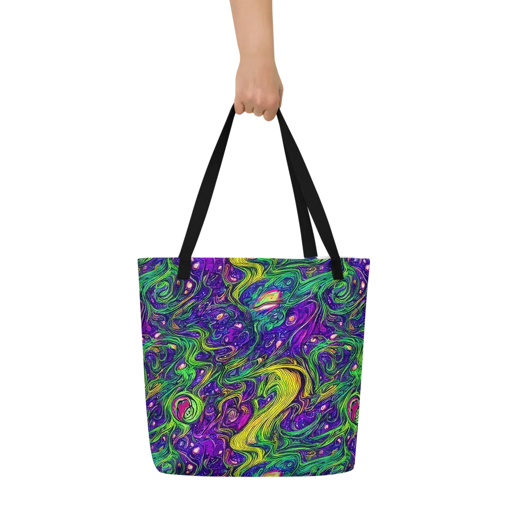 Psychic River on Large Tote Bag W/ Pocket — Front