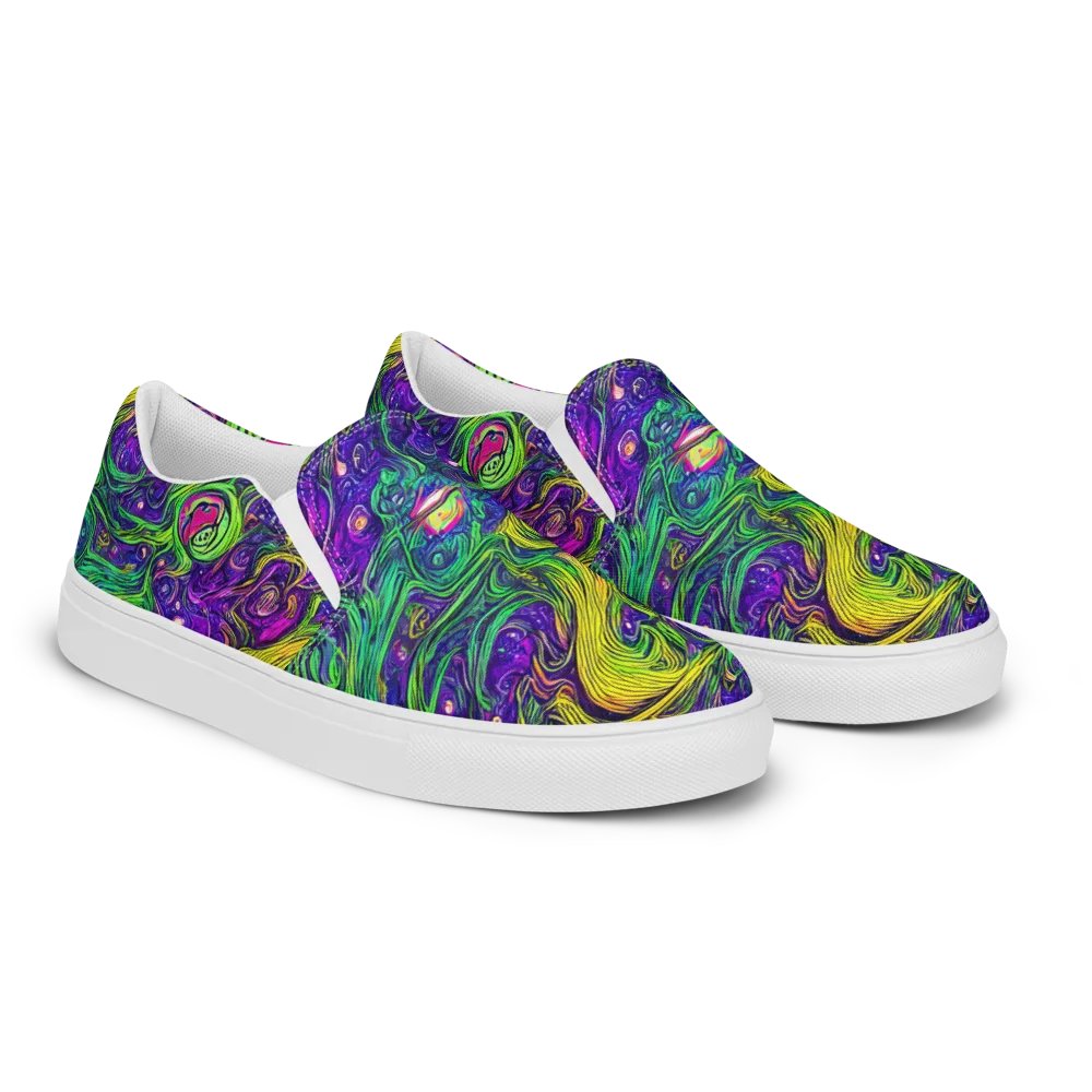 Psychic River on Women's Slip-On Canvas Shoes — Right Front