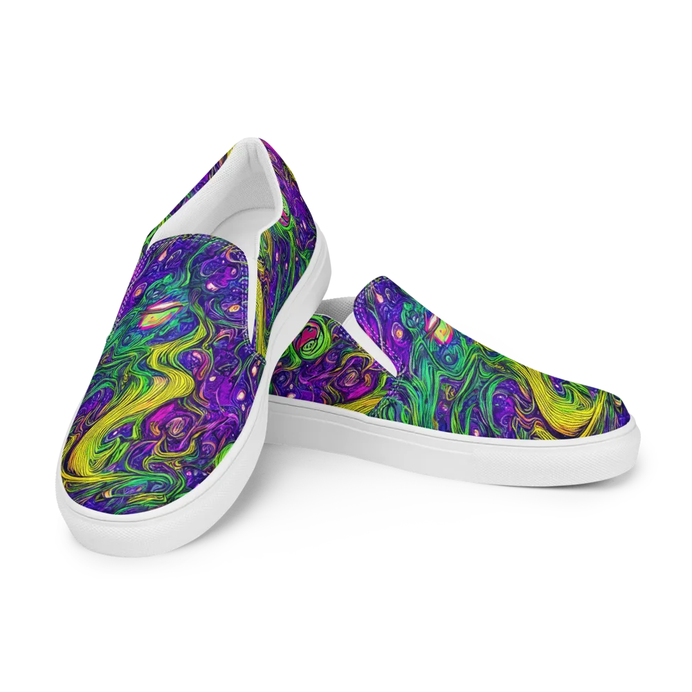 Psychic River on Women's Slip-On Canvas Shoes — Left Front