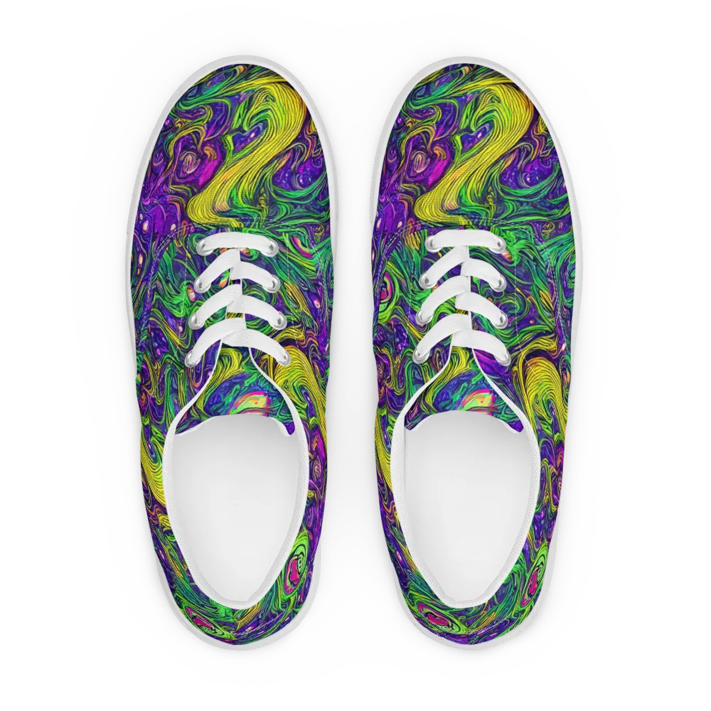 Psychic River on Men's Lace-Up Canvas Shoes — Front