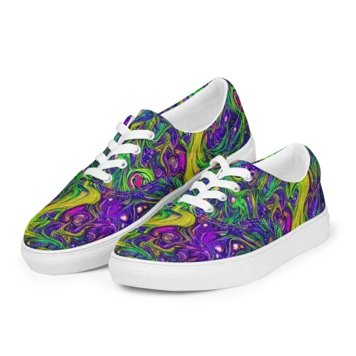 Psychic River on a Men's Lace-Up Canvas Shoes