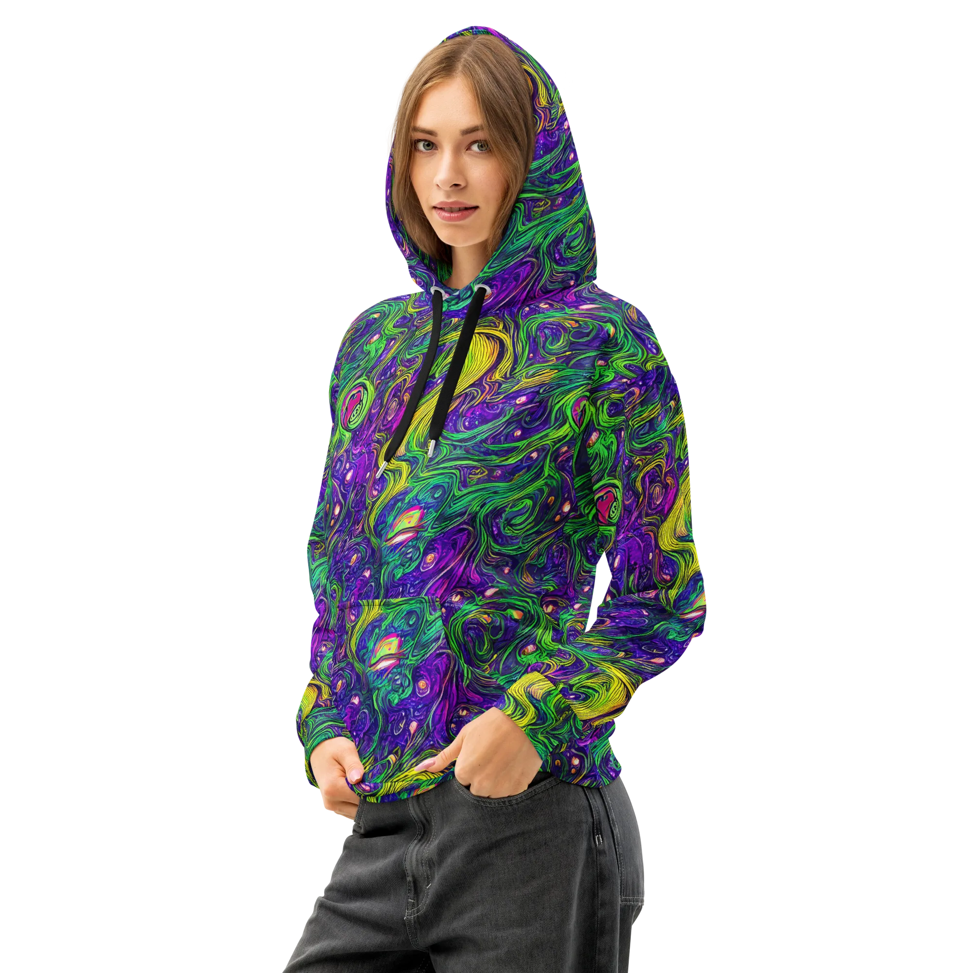 Psychic River on Cotton Hoodie — Left Front