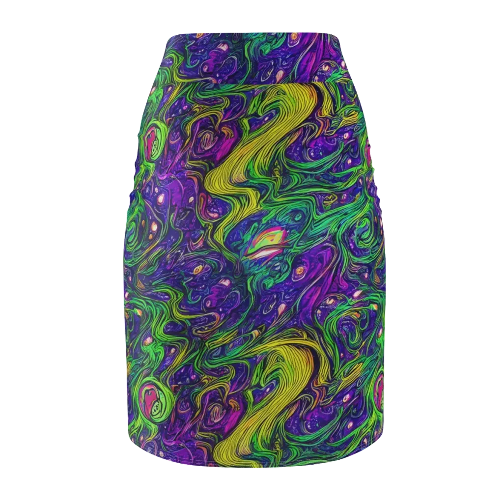 Psychic River on Pencil Skirt — Back