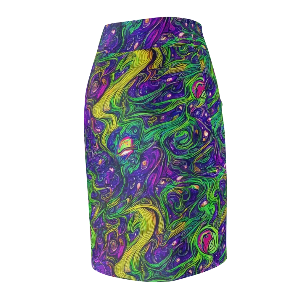 Psychic River on Pencil Skirt — Back Side