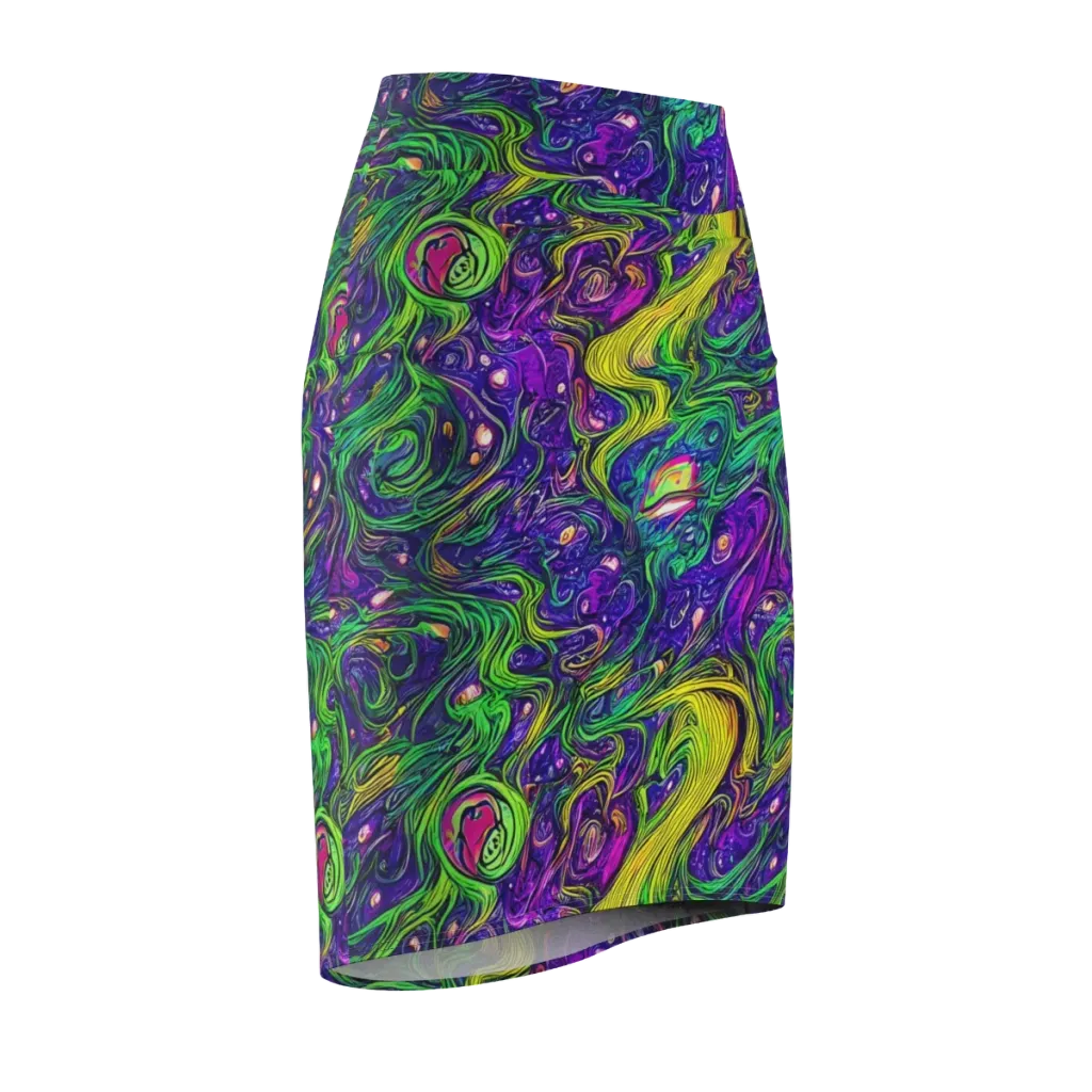 Psychic River on Pencil Skirt — Front Side