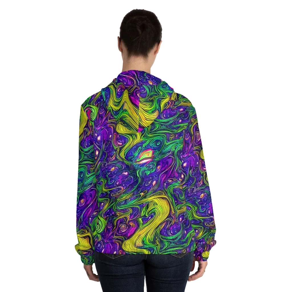 Psychic River on Women's Full-Zip Hoodie — Back On Person