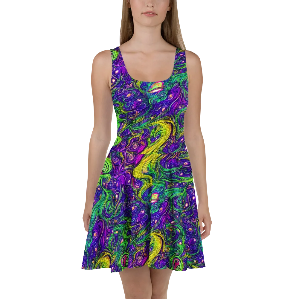 Psychic River on Skater Dress — Front