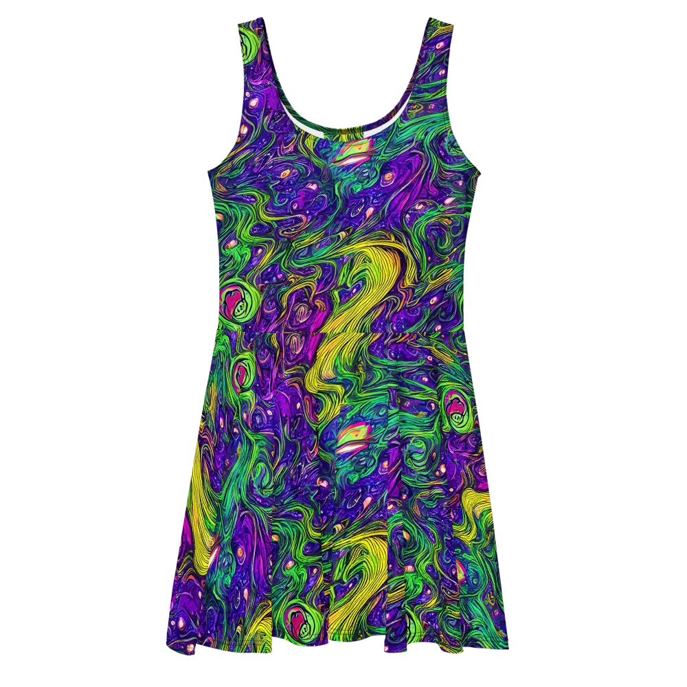 Psychic River on Skater Dress — Front