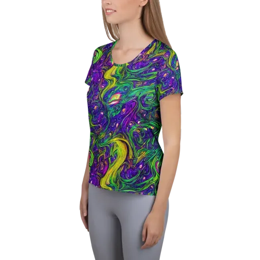 Psychic River on a Women's Athletic T-Shirt