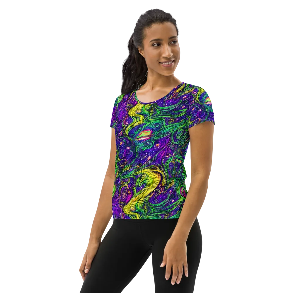 Psychic River on Women's Athletic T-Shirt — Left