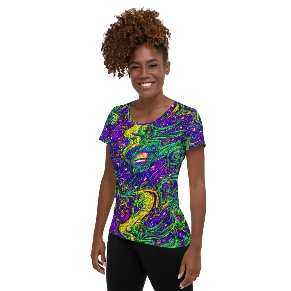 Psychic River on Women's Athletic T-Shirt — Left