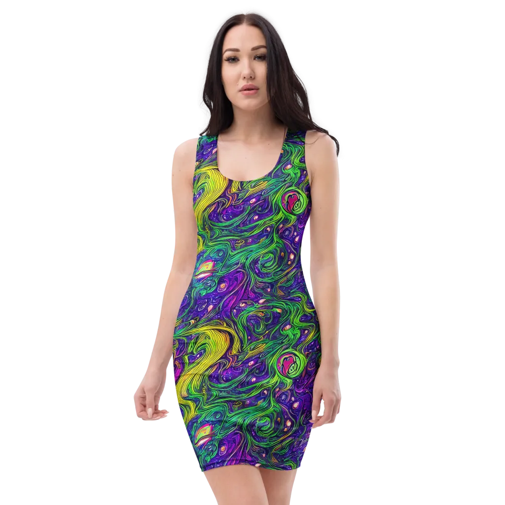 Psychic River on Bodycon Dress — Front