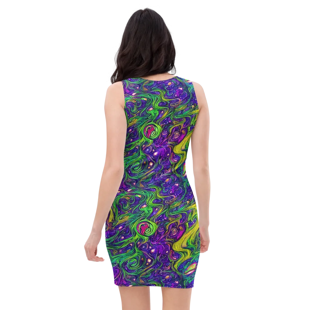 Psychic River on Bodycon Dress — Back