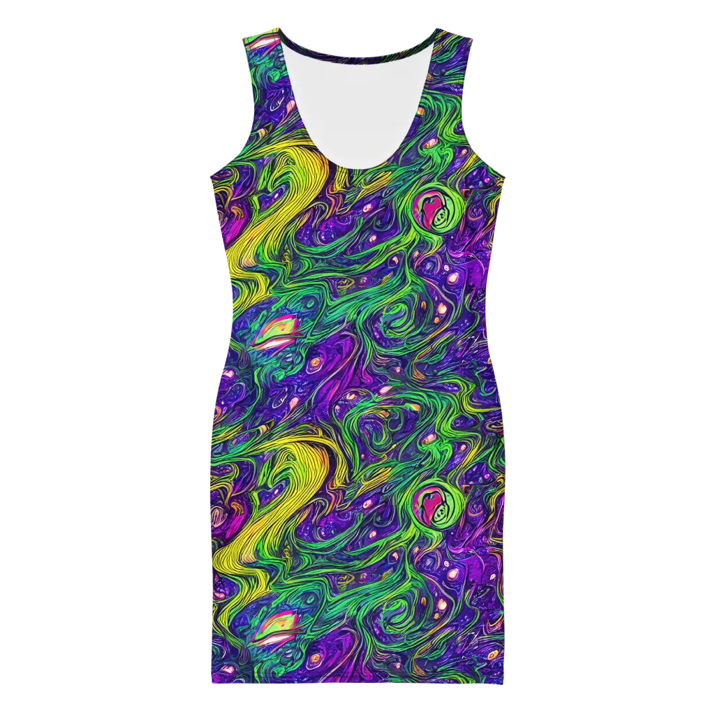 Psychic River on Bodycon Dress — Front