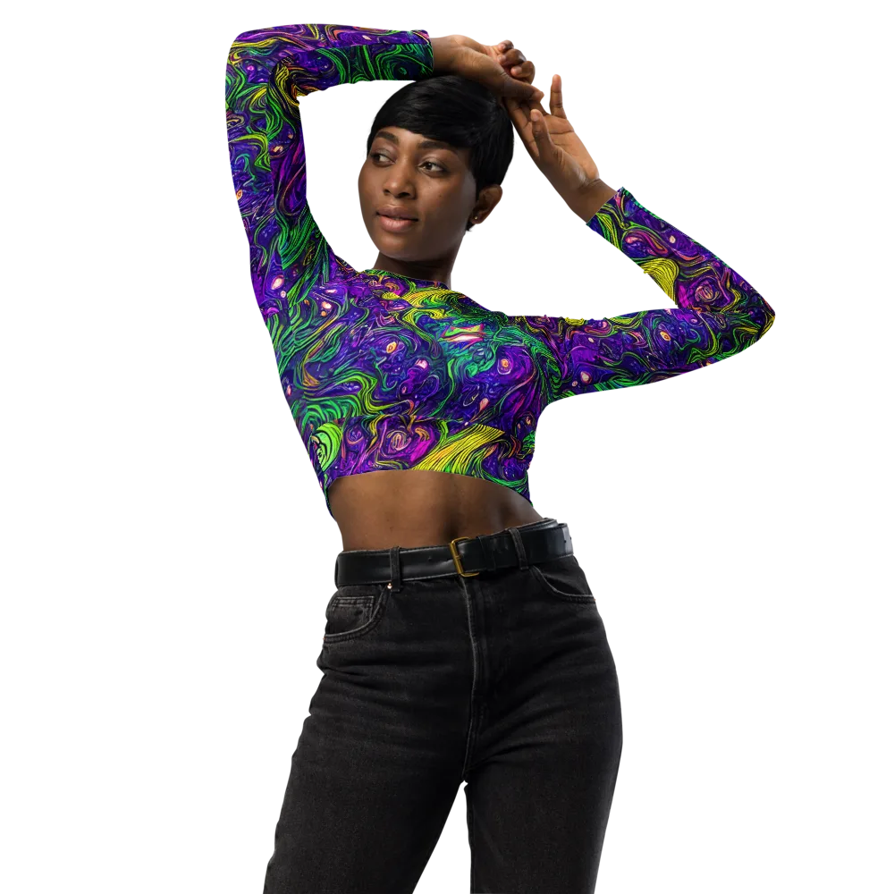 Psychic River on Long Sleeve Crop Top — Front