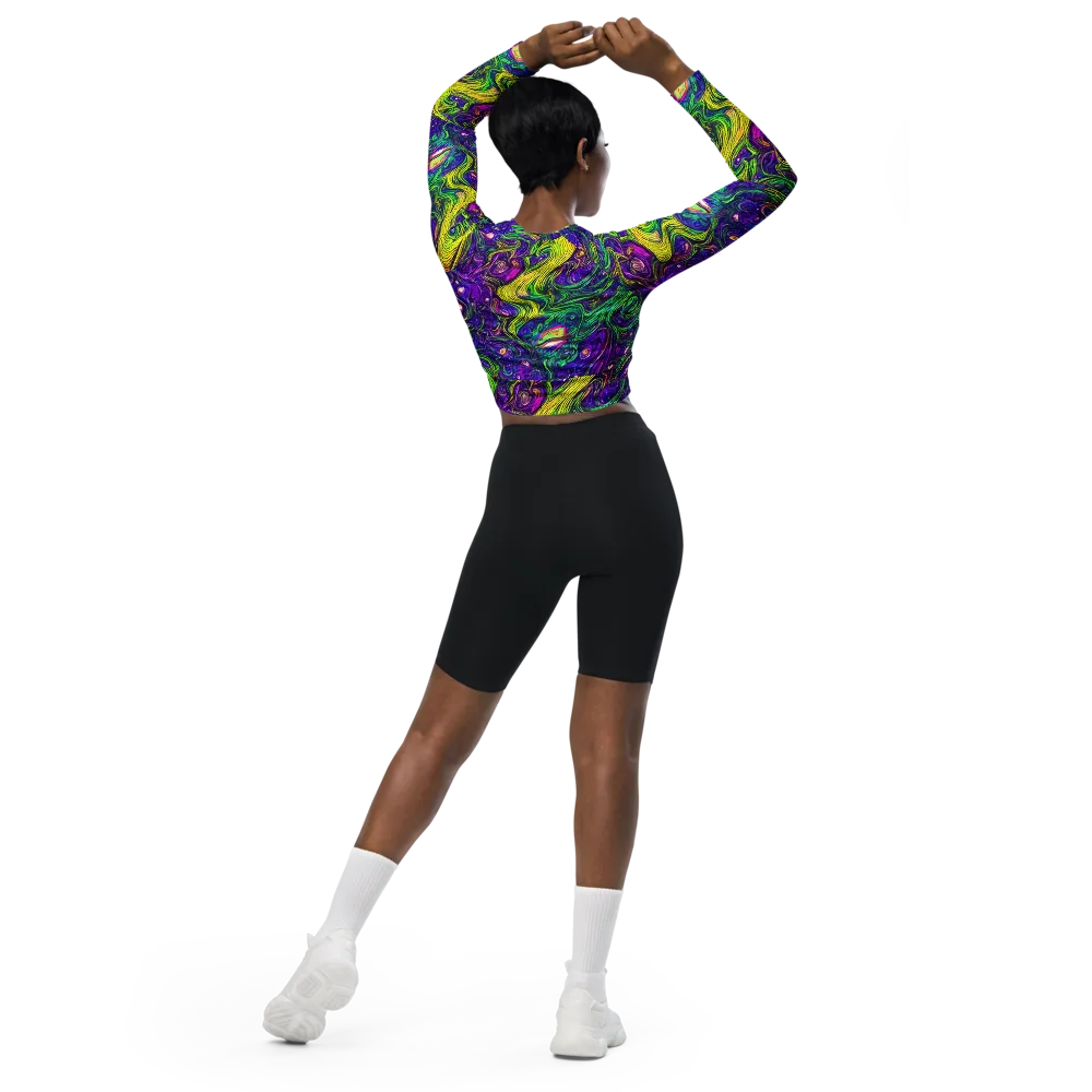 Psychic River on Long Sleeve Crop Top — Back