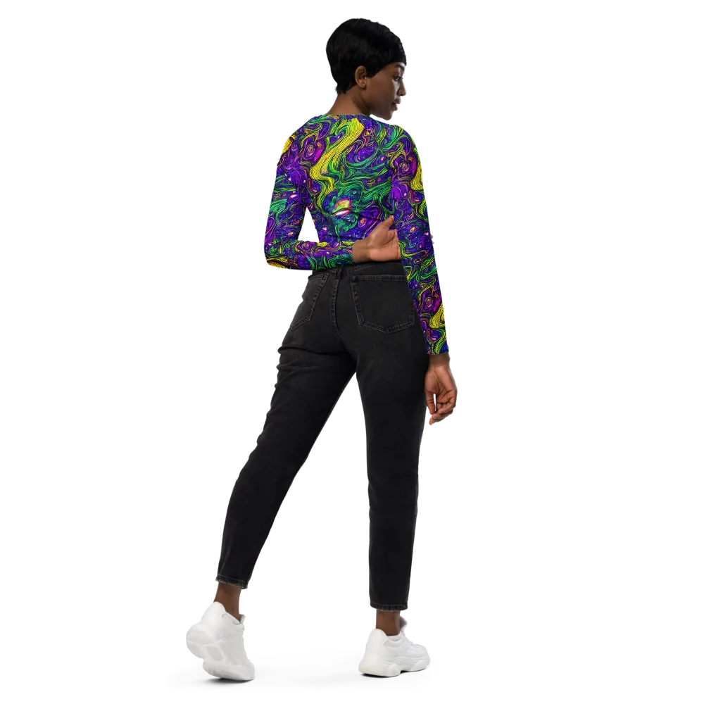 Psychic River on Long Sleeve Crop Top — Right Back