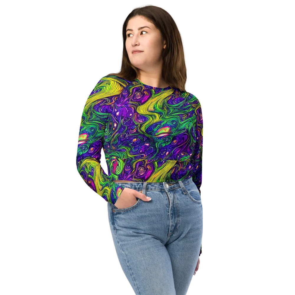 Psychic River on Long Sleeve Crop Top — Front