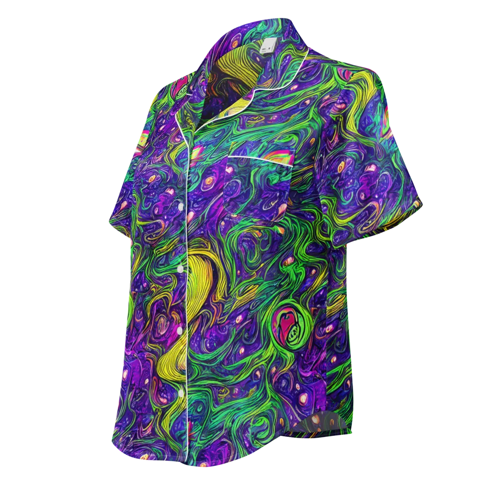 Psychic River on Women's Short Sleeve Pajama Top — Left Front