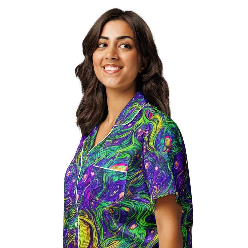 Psychic River on Women's Short Sleeve Pajama Top — Left Front