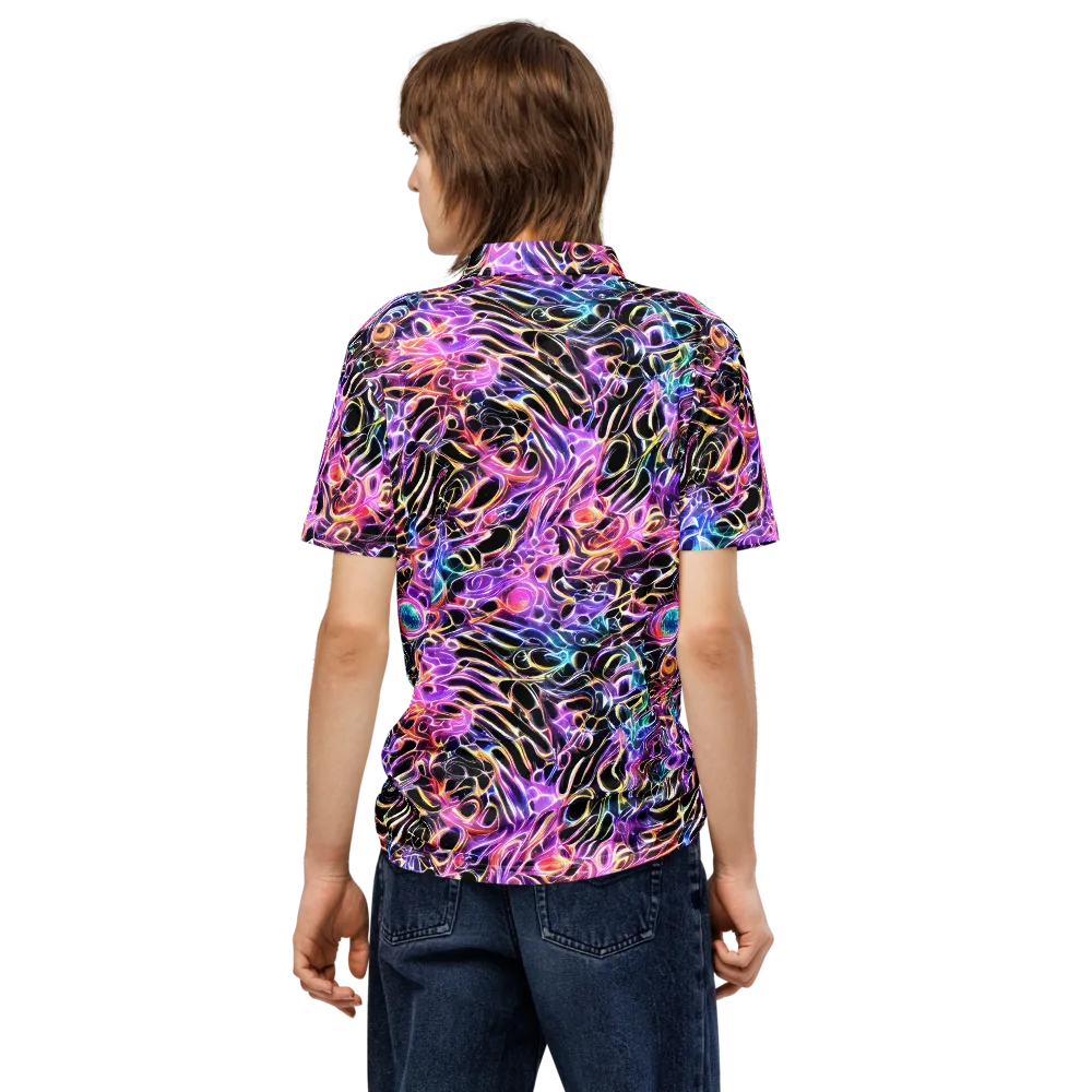 Afterglow Surge on Men's Slim Fit Polo Shirt — Back