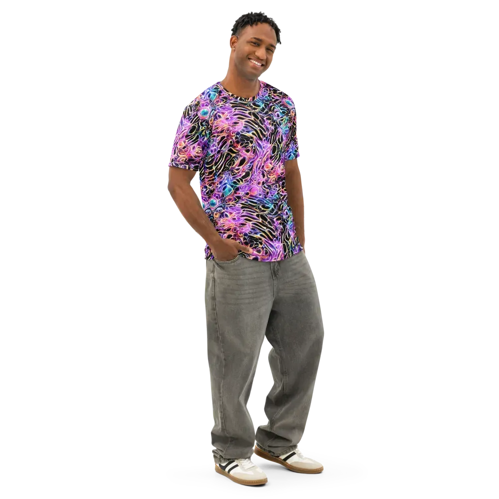 Afterglow Surge on Men's Cotton Crew Neck T-Shirt — Right Front