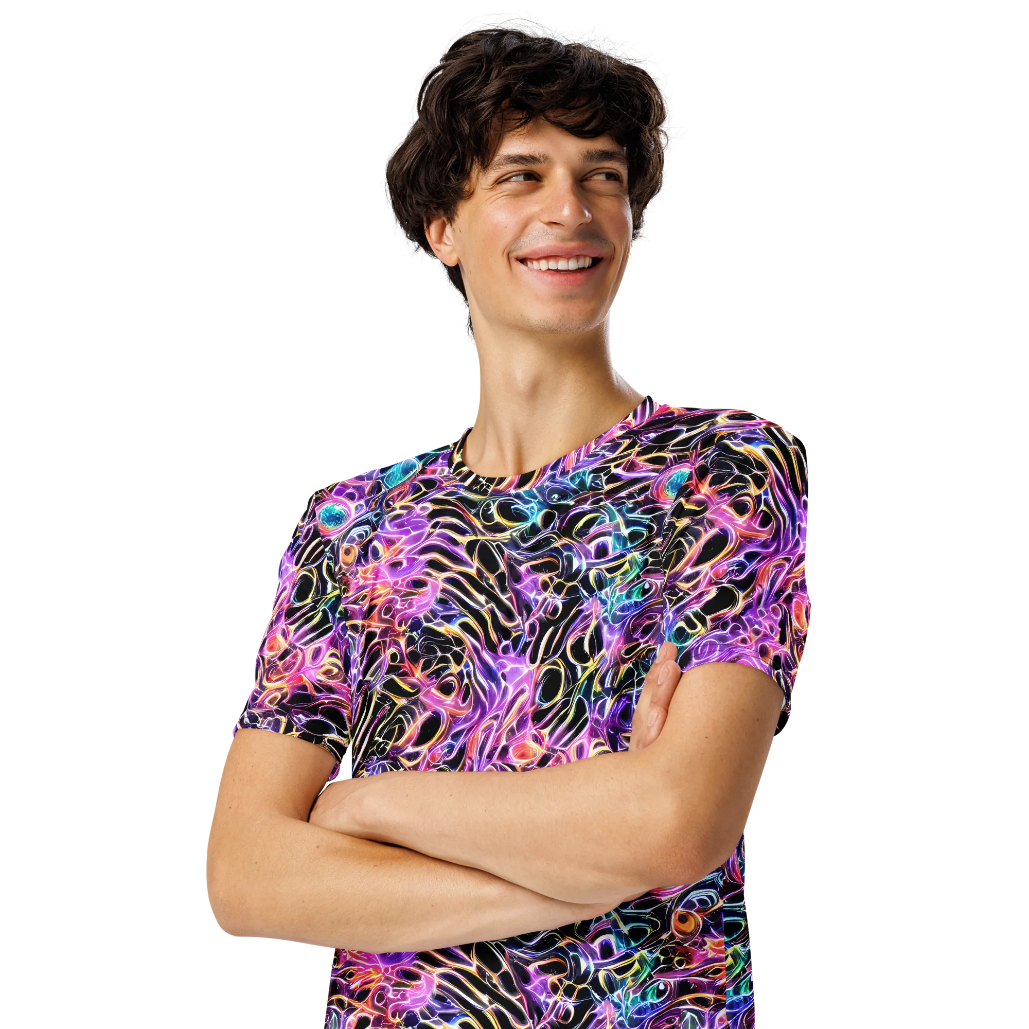 Afterglow Surge on Men's Crew Neck T-Shirt — Left Front