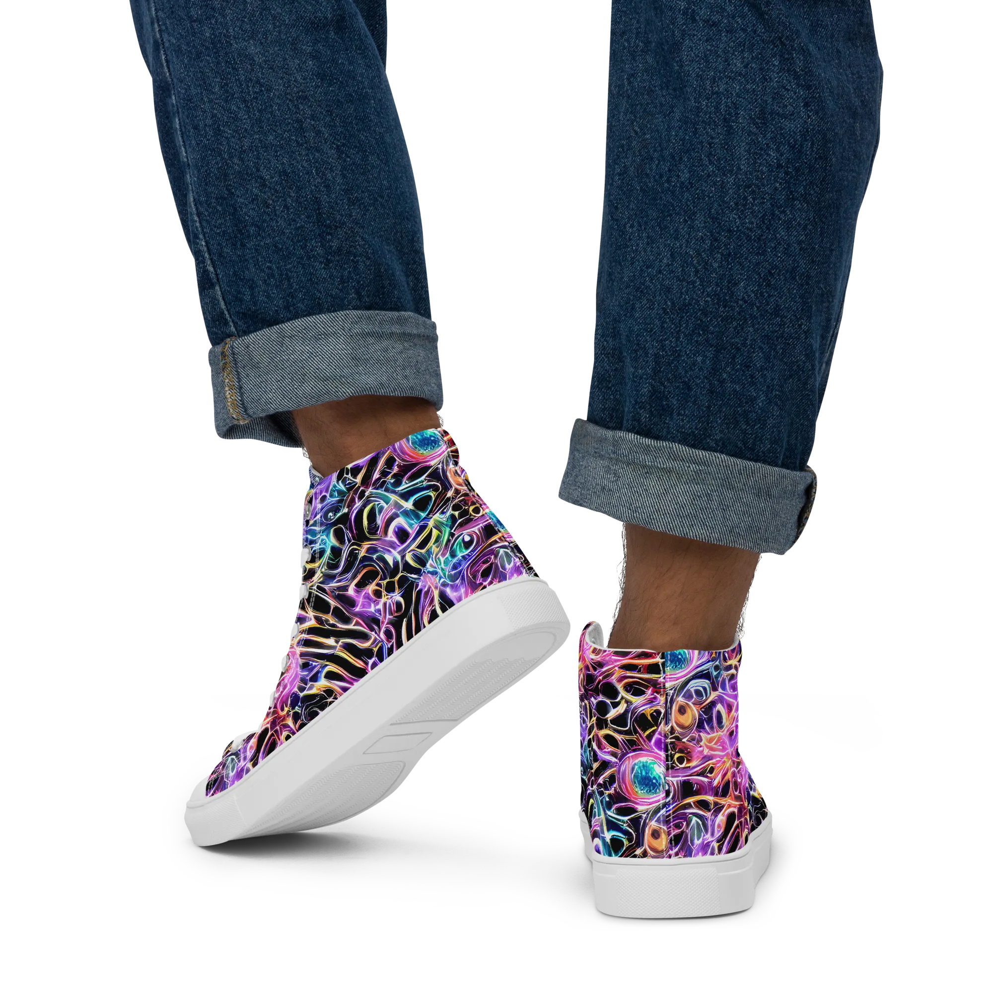 Afterglow Surge on Men's High Top Canvas Shoes — Back