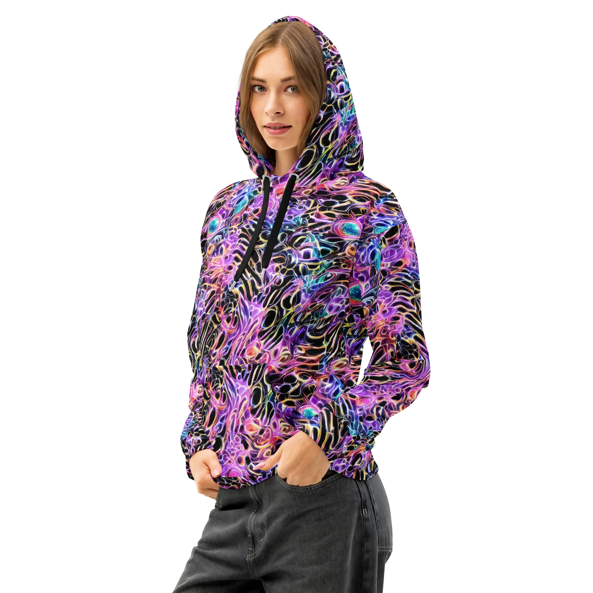 Afterglow Surge on Cotton Hoodie — Left Front