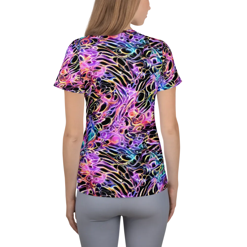 Afterglow Surge on Women's Athletic T-Shirt — Back