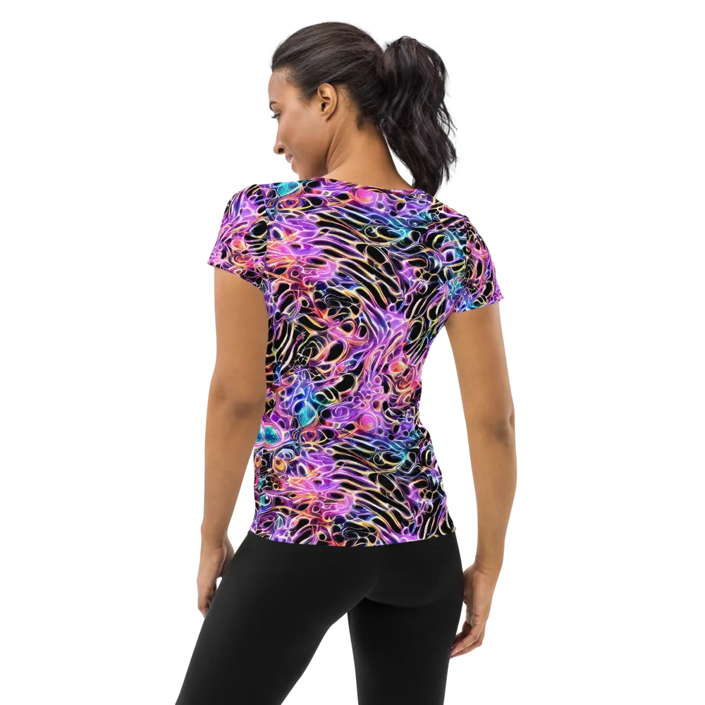 Afterglow Surge on Women's Athletic T-Shirt — Back