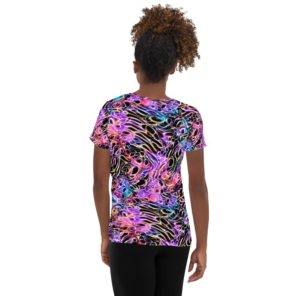 Afterglow Surge on Women's Athletic T-Shirt — Back