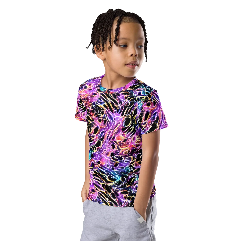 Afterglow Surge on Kids Crew Neck T-Shirt — Left Front