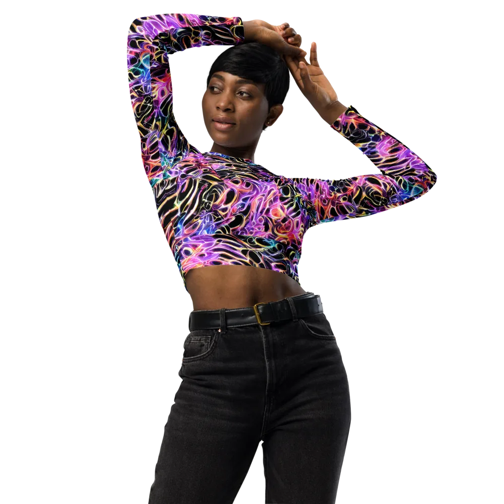 Afterglow Surge on Long Sleeve Crop Top — Front