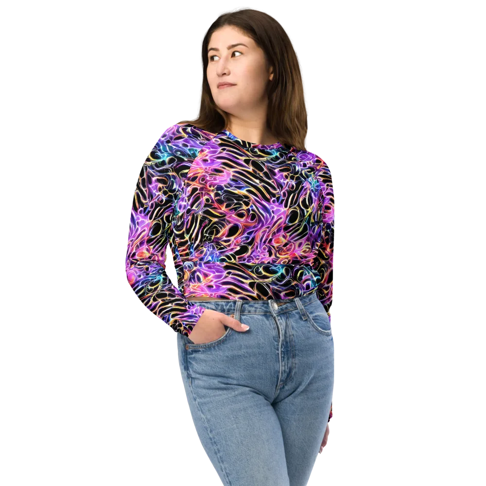 Afterglow Surge on Long Sleeve Crop Top — Front