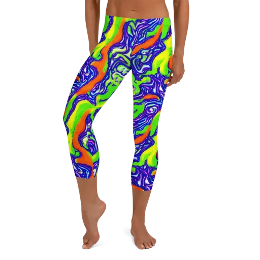 Psychic Marbling on a Capri Leggings