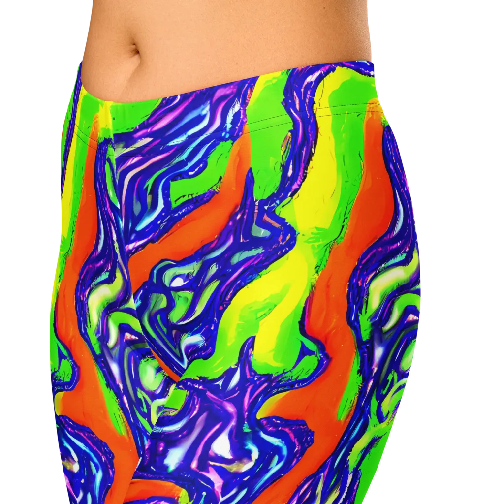 Psychic Marbling on Capri Leggings — Zoomed-in